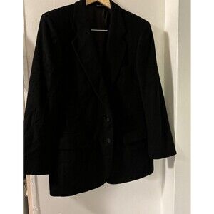 I. Magnin Men’s Black Two Button Single Breasted Cashmere Blazer Size 44R